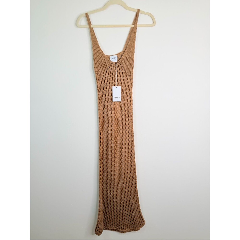 NWT ✨ MISA Los Angeles Ursula Slip coverup dress in Mocha size Small $255